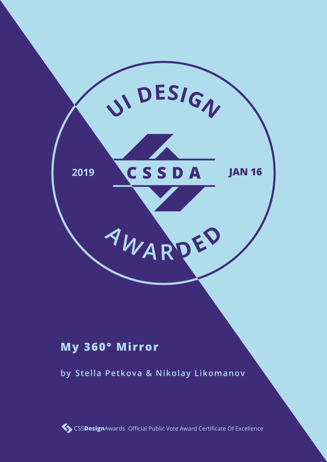 CSS Design UI Innovation Certificate - My 360 Mirror